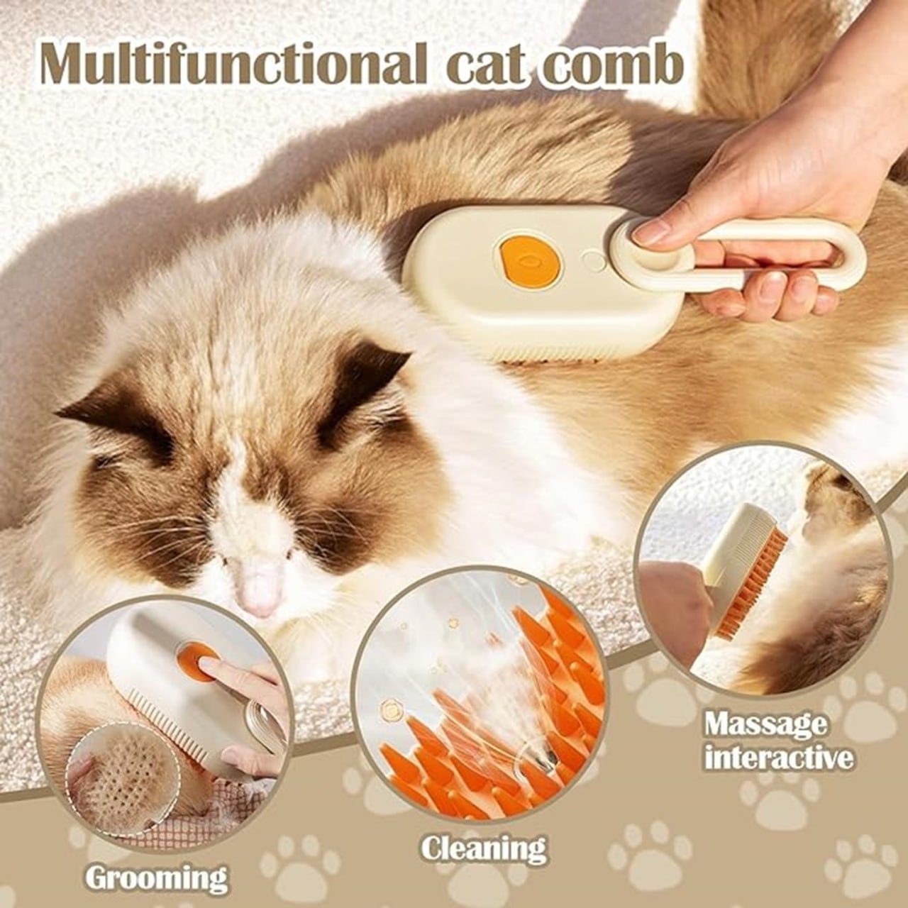 Pet steam brush