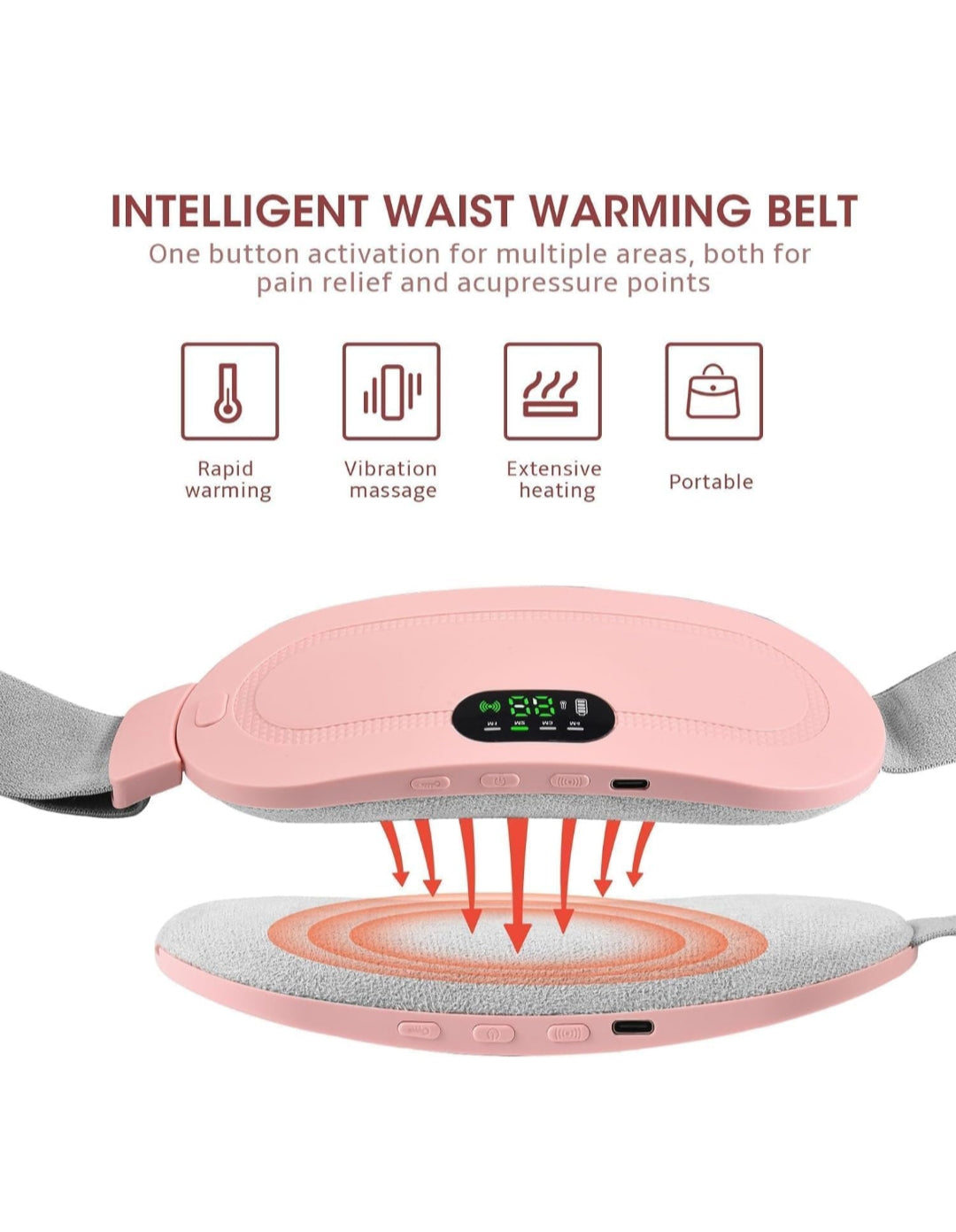 Period Cramp Relief Massager With Heating Pad For Back Pain|Cramp free- Period Cramp Relief Heater & Massager