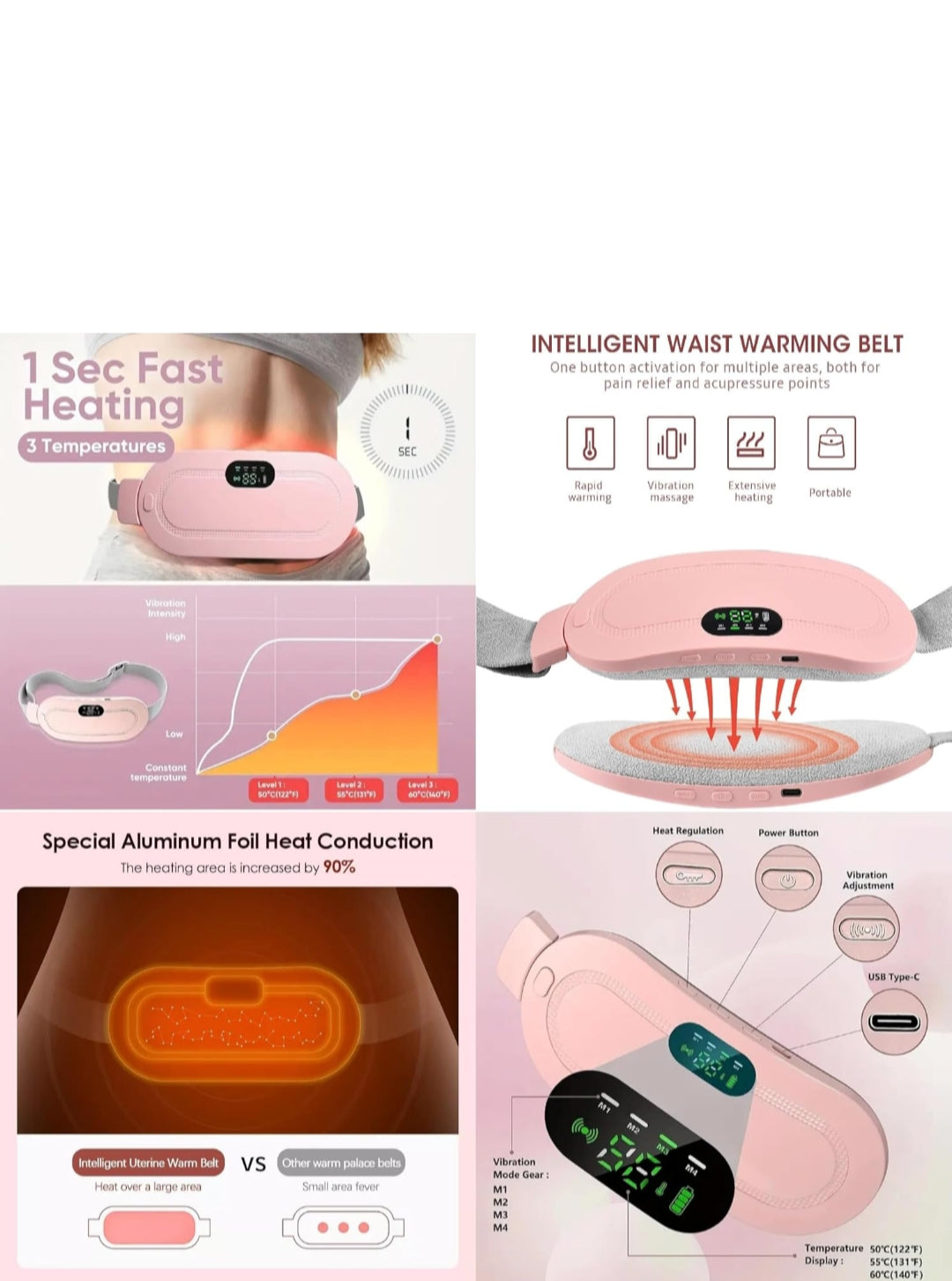 Period Cramp Relief Massager With Heating Pad For Back Pain|Cramp free- Period Cramp Relief Heater & Massager